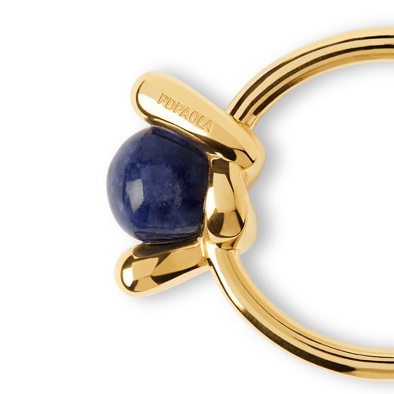 Main Image 4 of PDPAOLA™ at Zales Blue Sodalite Twist Knot Ring in Sterling Silver with 18K Gold Plate