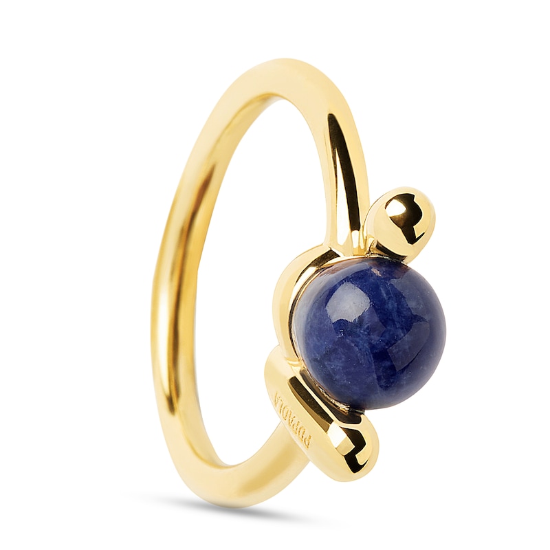 Main Image 6 of PDPAOLA™ at Zales Blue Sodalite Twist Knot Ring in Sterling Silver with 18K Gold Plate