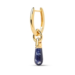 PDPAOLA™ at Zales Blue Sodalite Small Teardrop Dangle Single Hoop Earring in Sterling Silver with 18K Gold Plate