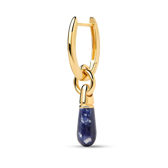 PDPAOLAâ¢ at Zales Blue Sodalite Small Teardrop Dangle Single Hoop Earring in Sterling Silver with 18K Gold Plate