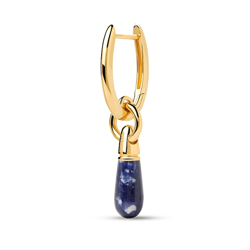 Main Image 1 of PDPAOLA™ at Zales Blue Sodalite Small Teardrop Dangle Single Hoop Earring in Sterling Silver with 18K Gold Plate