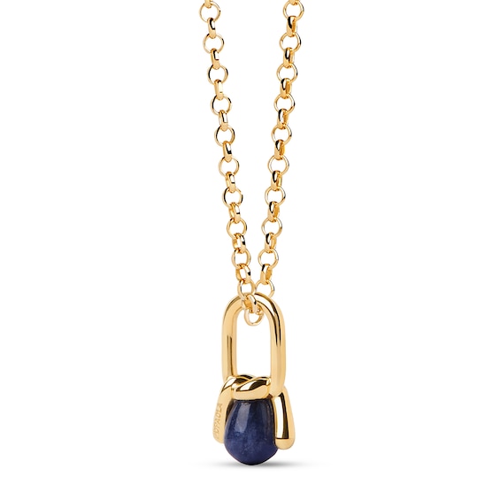 PDPAOLAâ¢ at Zales Blue Sodalite Twist Knot Hoop Earring and Necklace Charm in Sterling Silver with 18K Gold Plate