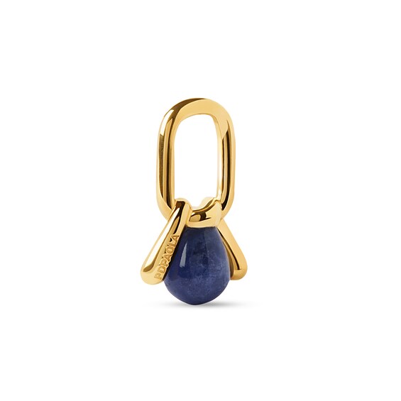 PDPAOLAâ¢ at Zales Blue Sodalite Twist Knot Hoop Earring and Necklace Charm in Sterling Silver with 18K Gold Plate