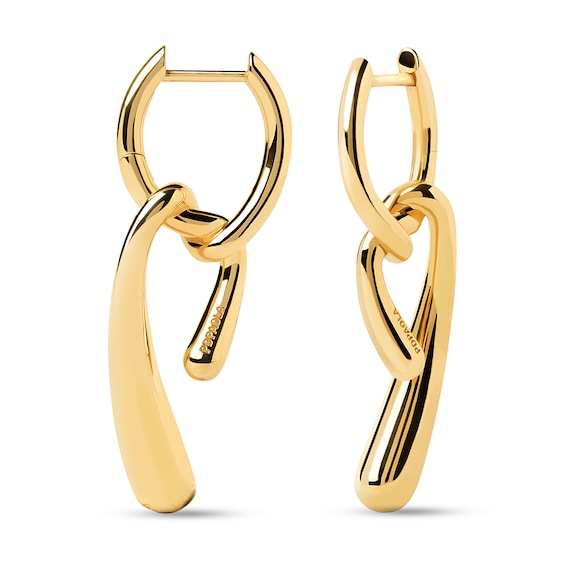 PDPAOLA⢠at Zales Twist Drop Hoop Earrings in Sterling Silver with 18K Gold Plate