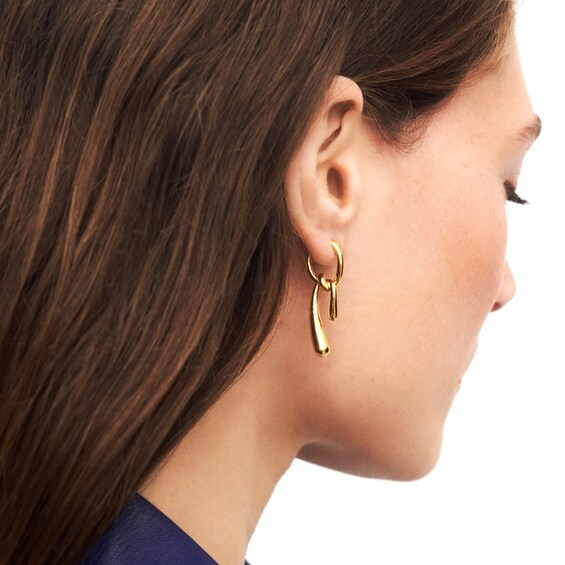 PDPAOLAâ¢ at Zales Twist Drop Hoop Earrings in Sterling Silver with 18K Gold Plate