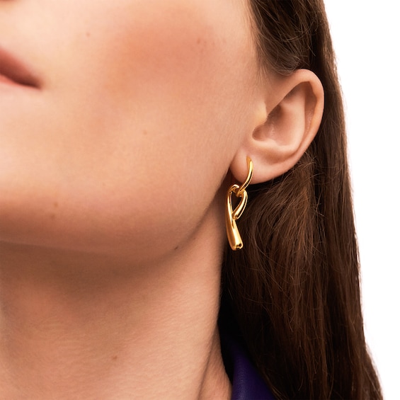 PDPAOLAâ¢ at Zales Twist Drop Hoop Earrings in Sterling Silver with 18K Gold Plate