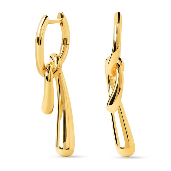 PDPAOLAâ¢ at Zales Twist Drop Hoop Earrings in Sterling Silver with 18K Gold Plate