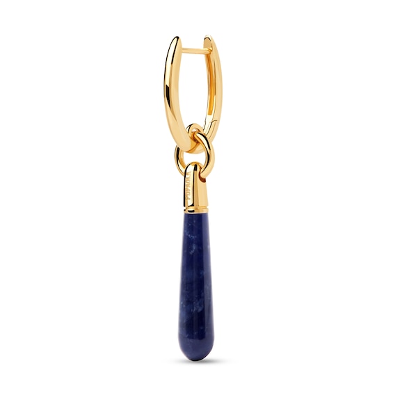 PDPAOLA⢠at Zales Blue Sodalite Large Teardrop Dangle Single Hoop Earring in Sterling Silver with 18K Gold Plate