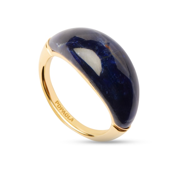 PDPAOLAâ¢ at Zales Blue Sodalite Stamp Ring in Sterling Silver with 18K Gold Plate