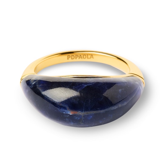 PDPAOLAâ¢ at Zales Blue Sodalite Stamp Ring in Sterling Silver with 18K Gold Plate