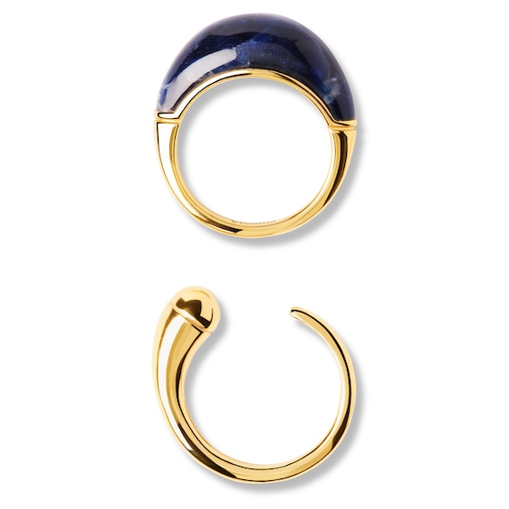 PDPAOLAâ¢ at Zales Blue Sodalite Stamp Ring in Sterling Silver with 18K Gold Plate