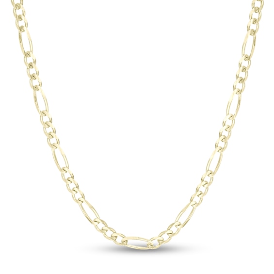 3.0mm Figaro Chain Necklace in Solid 14K Gold - 24"