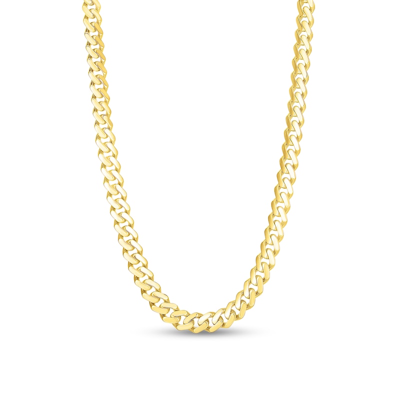 Main Image 1 of 9.5mm Miami Cuban Curb Chain Necklace in Hollow 14K Gold - 24"