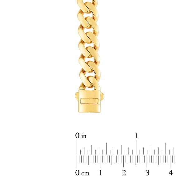 9.5mm Miami Cuban Curb Chain Necklace in Hollow 14K Gold - 24"