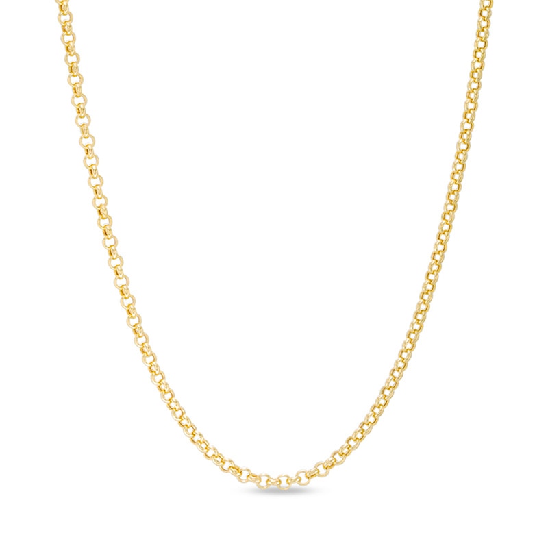 Main Image 1 of 2.5mm Rolo Chain Necklace in Hollow 14K Gold - 22"