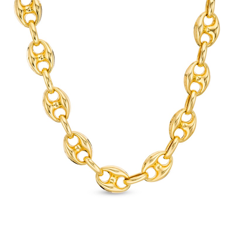 Main Image 1 of 11.0mm Puff Mariner Chain Necklace in Hollow 14K Gold - 20"