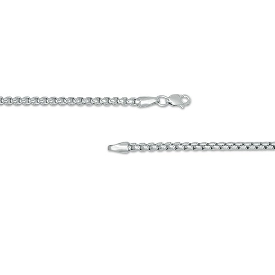 2.5mm Rounded Box Chain Necklace in Hollow 14K White Gold - 18"