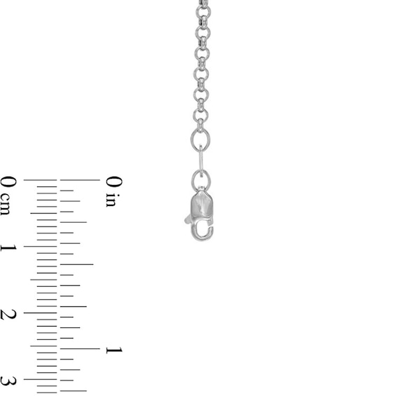 2.5mm Rolo Chain Necklace in Hollow 14K White Gold