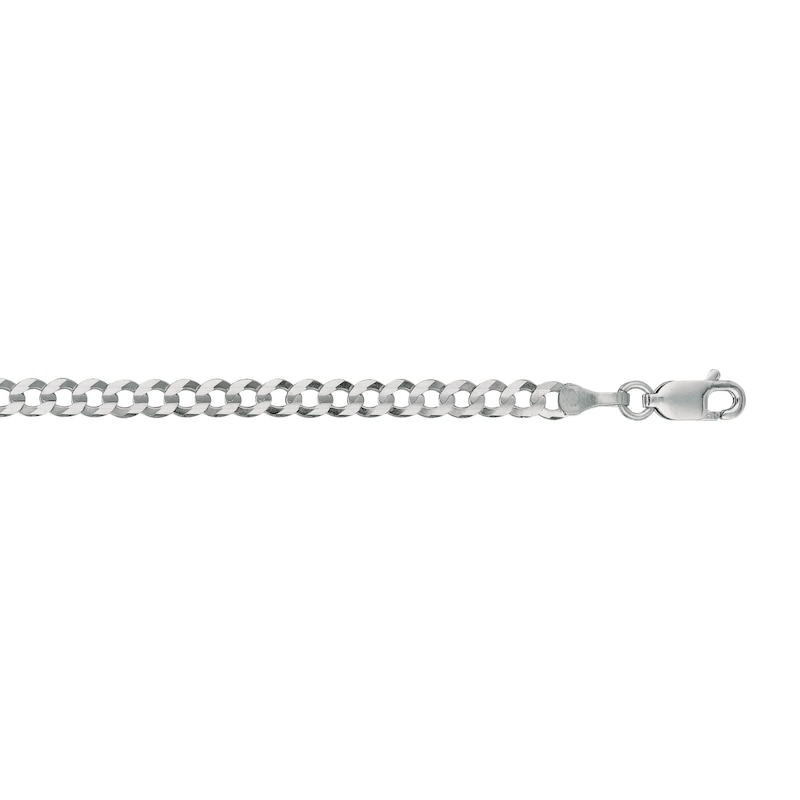 Main Image 2 of 3.6mm Curb Chain Bracelet in Solid 14K White Gold