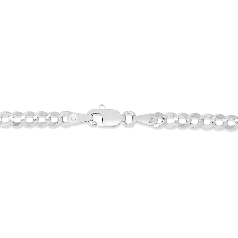 Main Image 3 of 3.6mm Curb Chain Bracelet in Solid 14K White Gold
