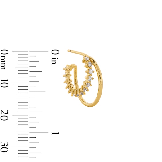 1/3 CT. T.w. Lab-Grown Diamond Split Hoop Earrings in 10K Gold