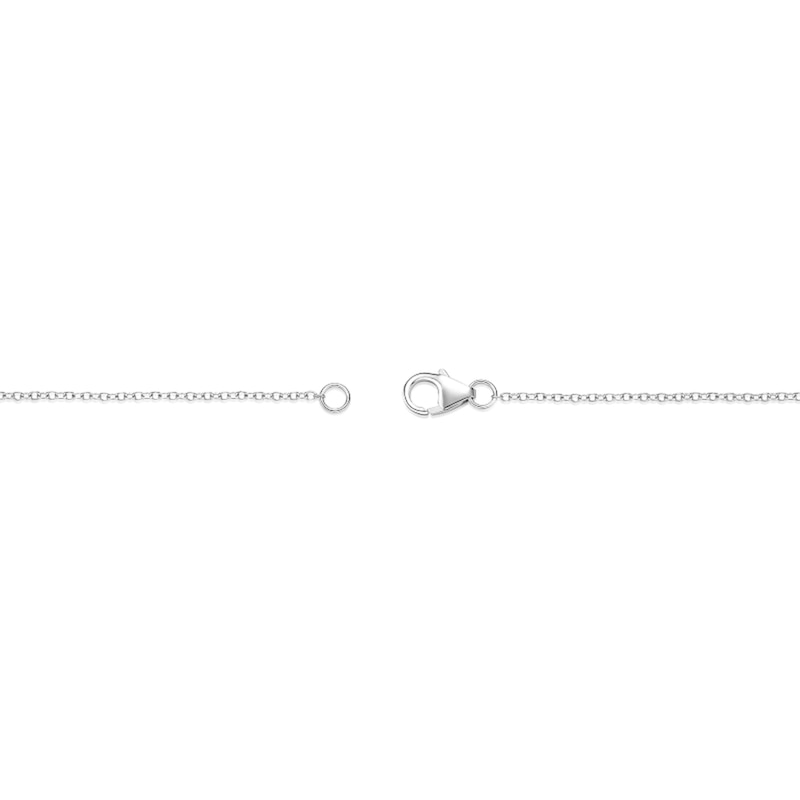 Main Image 3 of Pear and Octagon-Shaped Blue and White Lab-Created Sapphire Toi et Moi Necklace in Sterling Silver