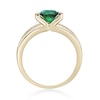 Thumbnail Image 4 of 6.0mm Lab-Created Emerald and White Lab-Created Sapphire Ring in Sterling Silver with 18K Gold Plate