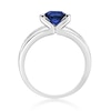 Thumbnail Image 4 of 6.0mm Blue and White Lab-Created Sapphire Ring in Sterling Silver