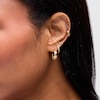 Thumbnail Image 2 of Pear-Shaped Peridot Hoop Earrings in 10K Gold