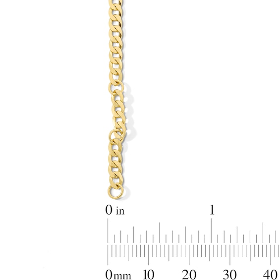 Emerald-Cut Emerald Solitaire Curb Chain Bracelet in Sterling Silver with 18K Gold Plate