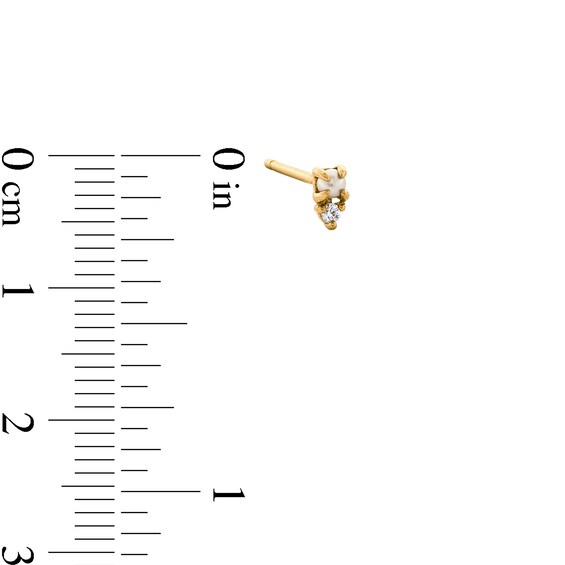 Freshwater Cultured Pearl and Lab-Grown Diamond Accent Single Cartilage Stud Earring in 14K Gold