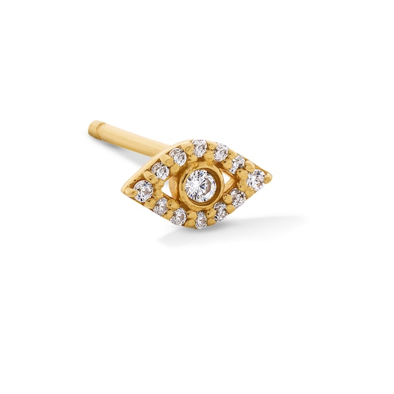 1/20 CT. T.w. Lab-Grown Diamond Evil Eye Single Cartilage Stud Earring in 14K Gold