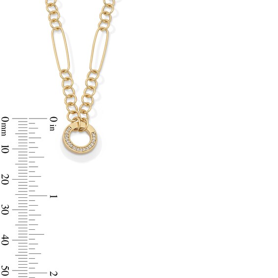 1/20 CT. T.w. Lab-Grown Diamond Circle Necklace in Sterling Silver with 18K Gold Plate - 16"