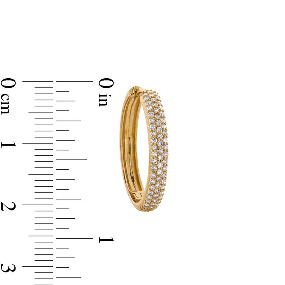 1/2 CT. T.w. Lab-Grown Diamond PavÃ© Triple Row Hoop Earrings in 10K Gold