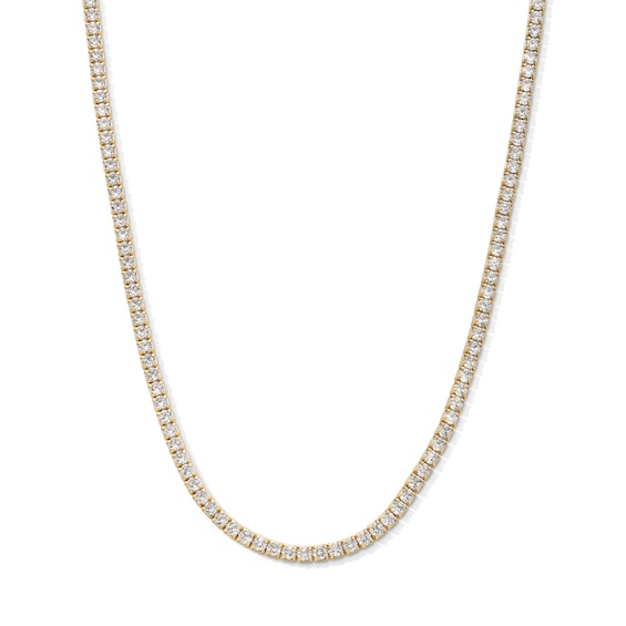 4 CT. T.w. Lab-Grown Diamond Tennis Necklace in Sterling Silver with 18K Gold Plate - 16"