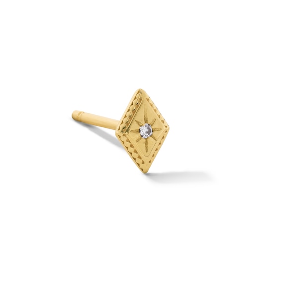 Lab-Grown Diamond Accent Marquise Single Cartilage Stud Earring in 14K Gold