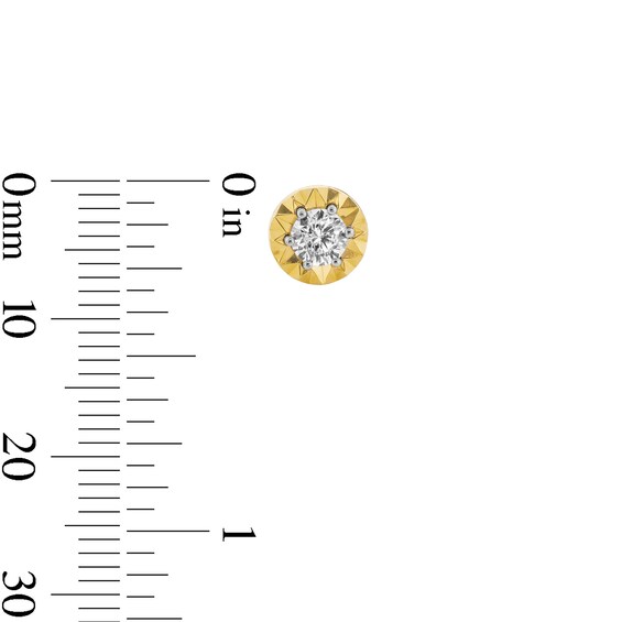1/2 CT. T.w. Diamond Sunburst Frame Solitaire Stud Earrings in 14K Gold