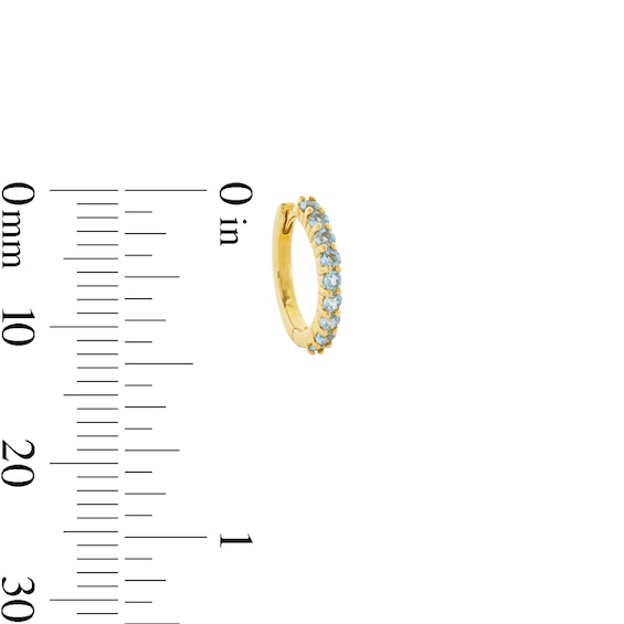Aquamarine Single Hoop Earring in 14K Gold