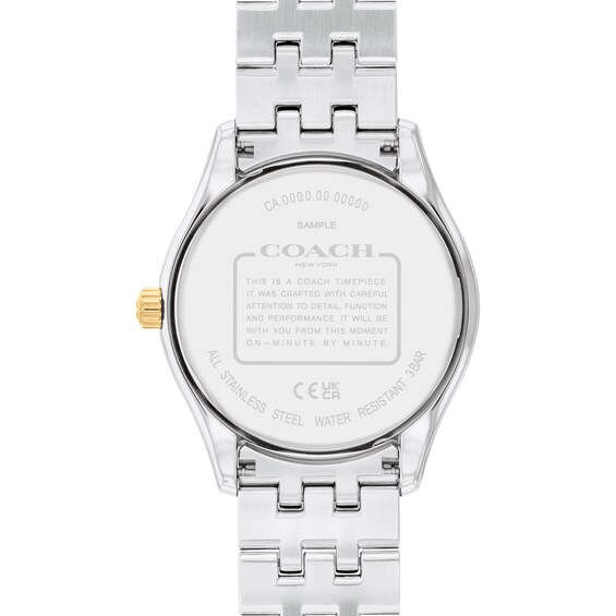 Ladiesâ Coach Brooks Crystal Two-Tone IP Watch with Crystal Dial (Model: 14400037)