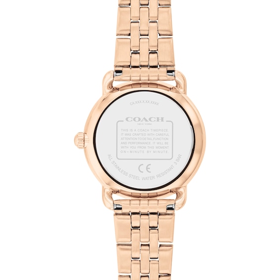 Ladiesâ Coach Elliot Rose-Tone IP Watch with Pink Dial (Model: 14504444)