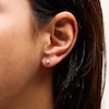 Thumbnail Image 2 of 1/2 CT. T.W. Princess-Cut Certified Lab-Grown Diamond Solitaire Stud Earrings in 14K Gold (F/SI2)
