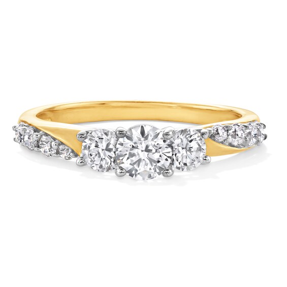 1 CT. T.w. Diamond Past Present Future® Engagement Ring in 10K Gold