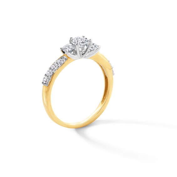 1 CT. T.w. Diamond Past Present Future® Engagement Ring in 10K Gold