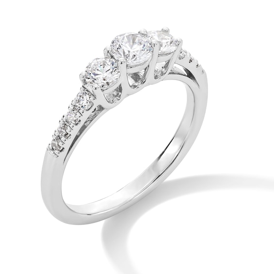 3/4 CT. T.w. Diamond Past Present FutureÂ® Engagement Ring in 10K White Gold