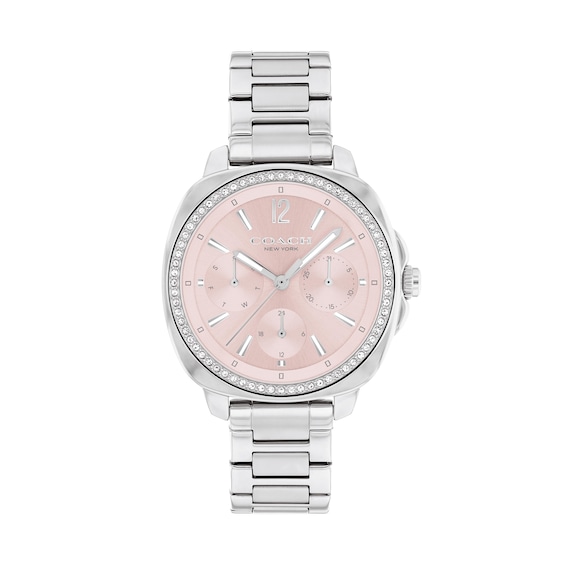 Ladiesâ Coach Kitt Crystal Accent Chronograph Watch with Pink Dial (Model: 14504392)