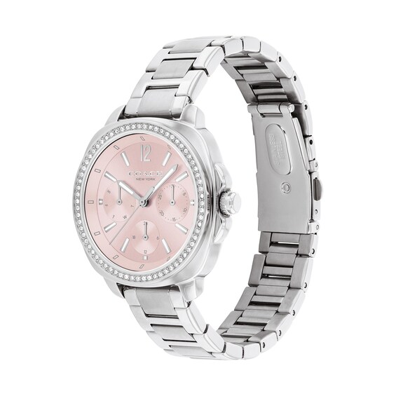 Ladiesâ Coach Kitt Crystal Accent Chronograph Watch with Pink Dial (Model: 14504392)