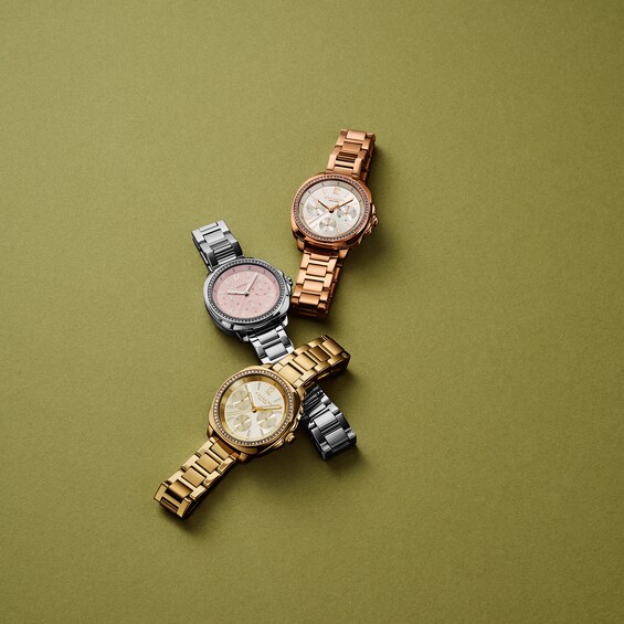 Ladiesâ Coach Kitt Crystal Accent Chronograph Watch with Pink Dial (Model: 14504392)