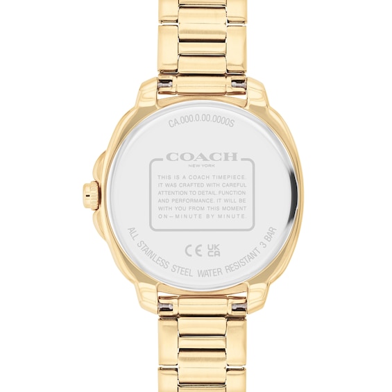 Ladiesâ Coach Kitt Crystal Accent Gold-Tone IP Chronograph Watch with Gold-Tone Dial (Model: 14504393)