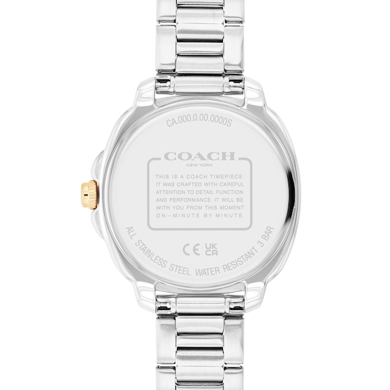 Ladiesâ Coach Kitt Crystal Accent Two-Tone IP Chronograph Watch with Green Dial (Model: 14504394)