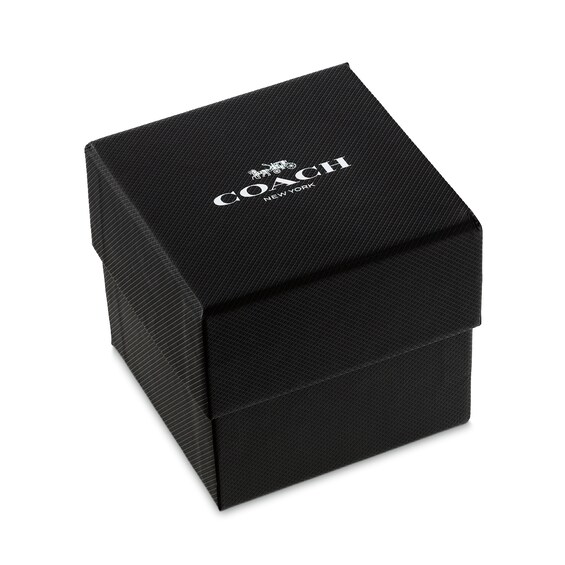Ladiesâ Coach Kitt Crystal Accent Rose-Tone IP Chronograph Watch with Grey Dial (Model: 14504395)